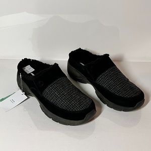 Lands' End All Weather Suede and Faux Fur Clogs